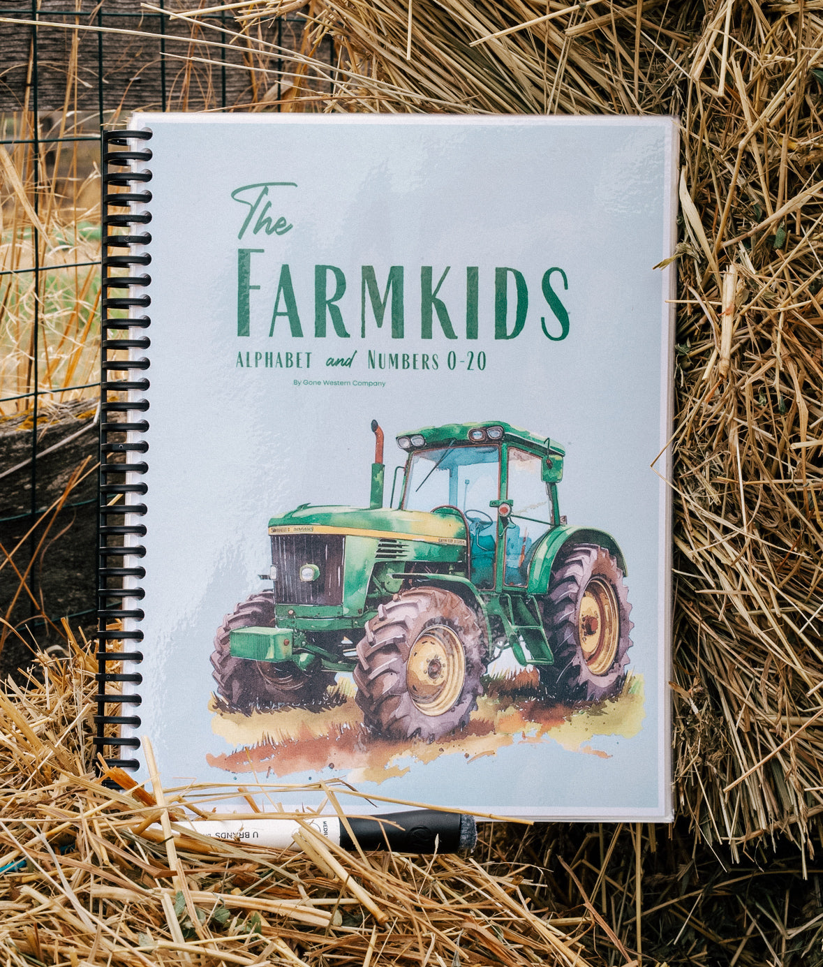 Farm Kid Workbook – Reusable ABC & 123 Dry Erase Book