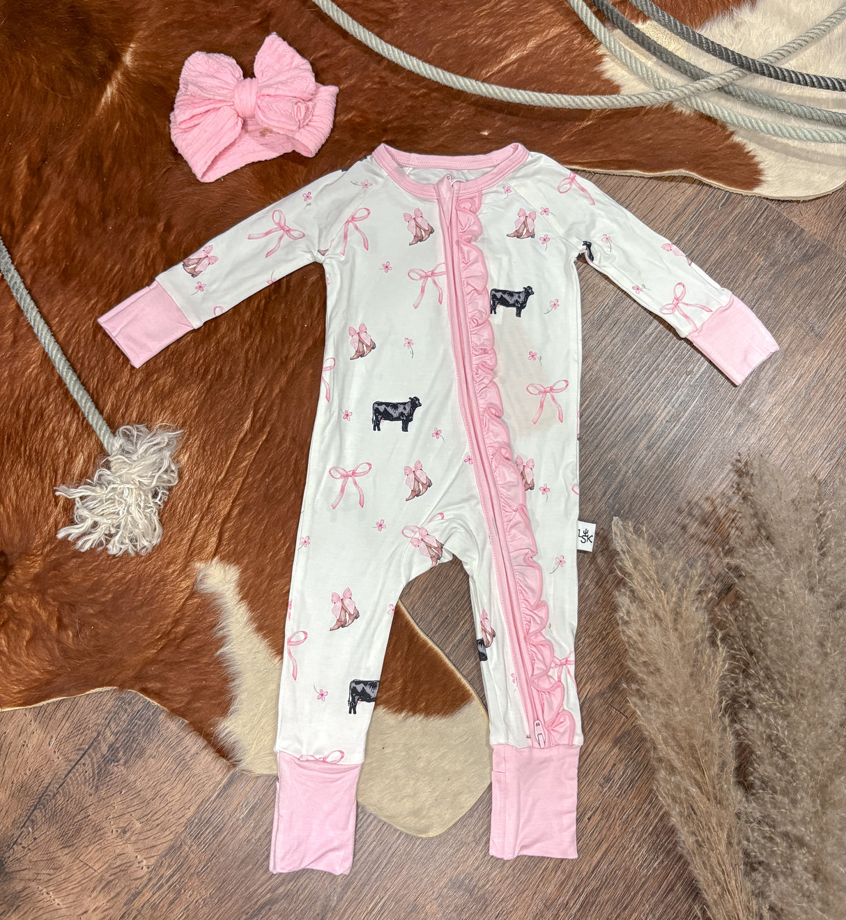 Boots, Bows & Bovine Bamboo Sleeper