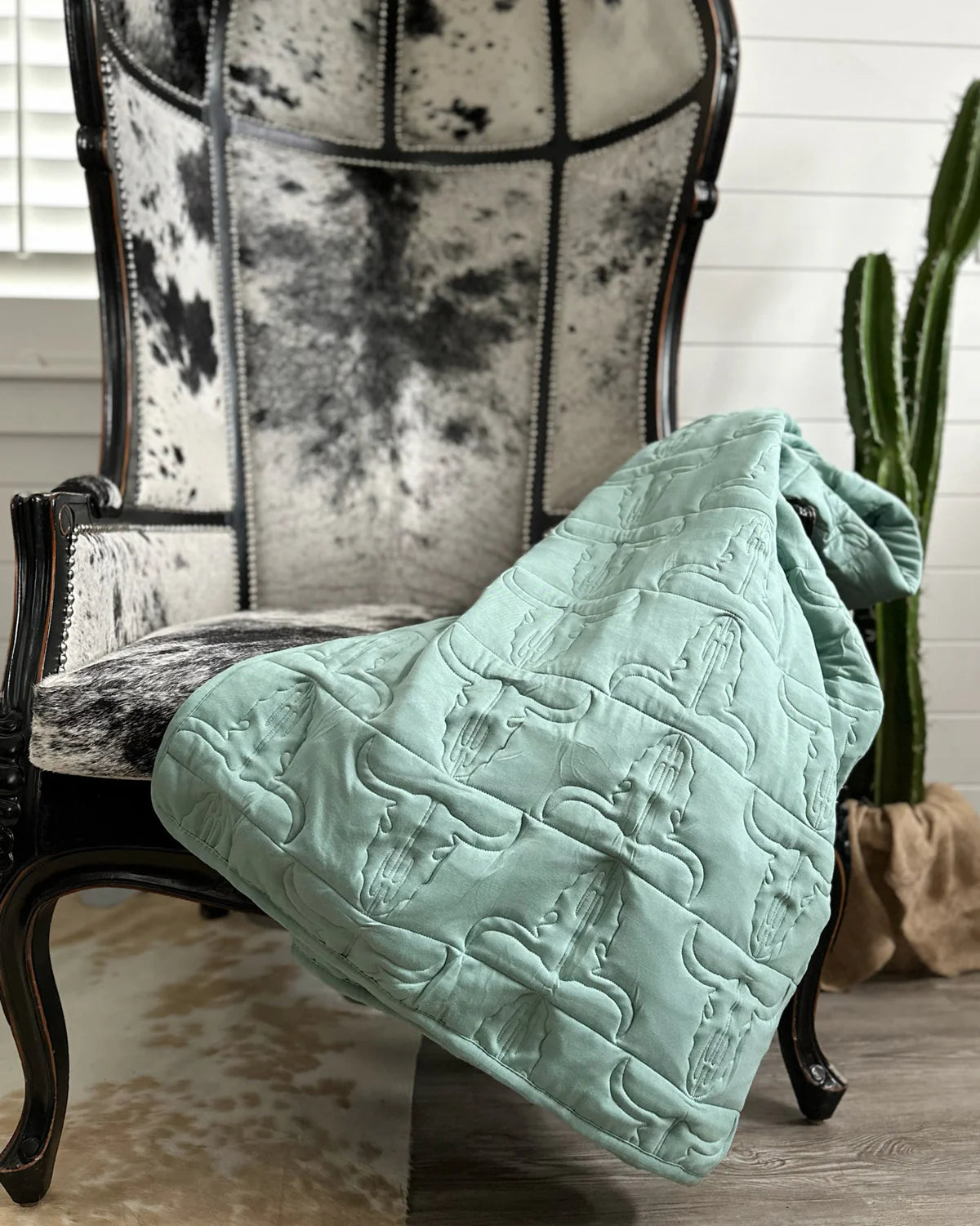 Steer Head Bamboo Quilted Blanket - PREORDER