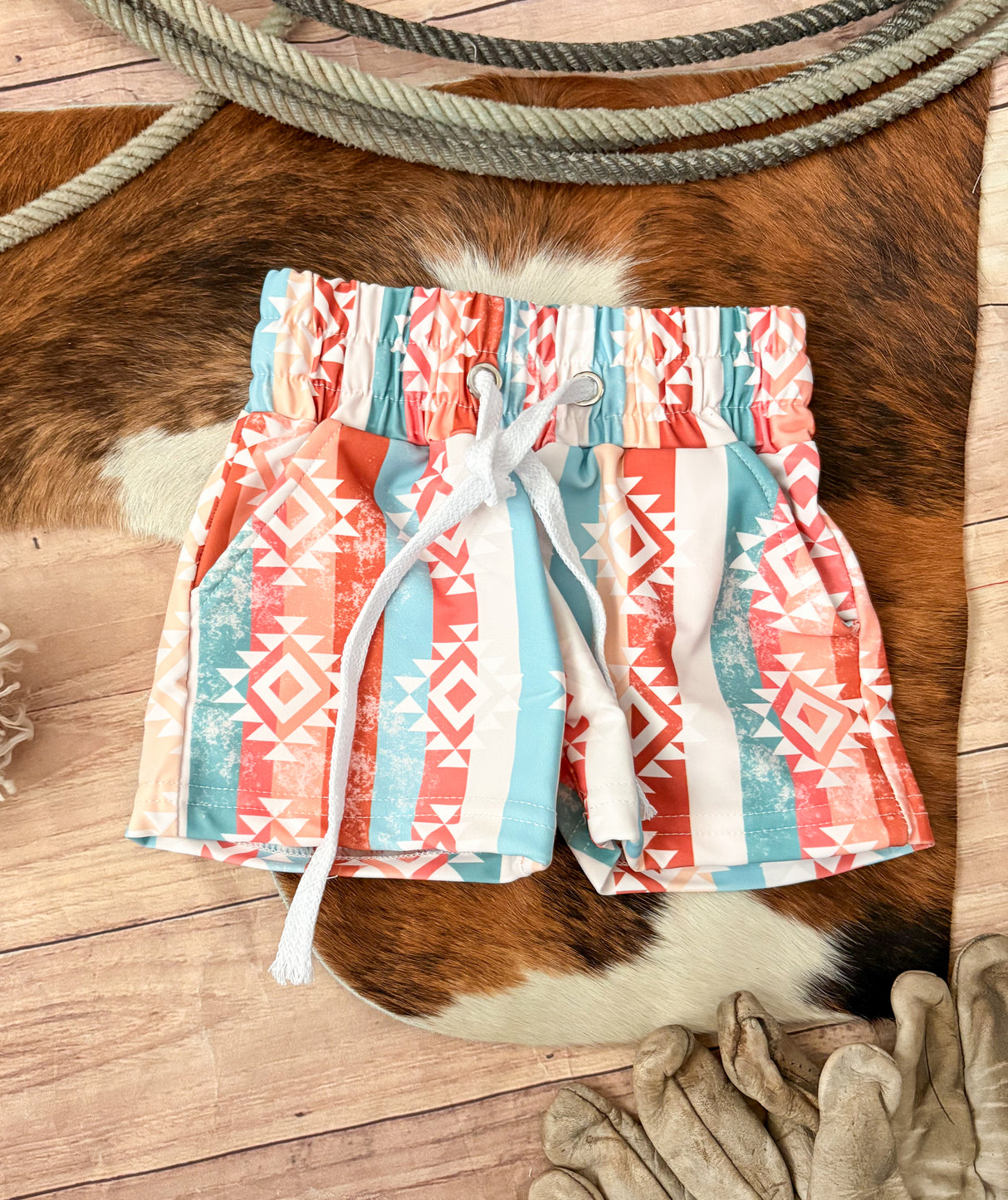 Pastel Aztec Swimming Trunks