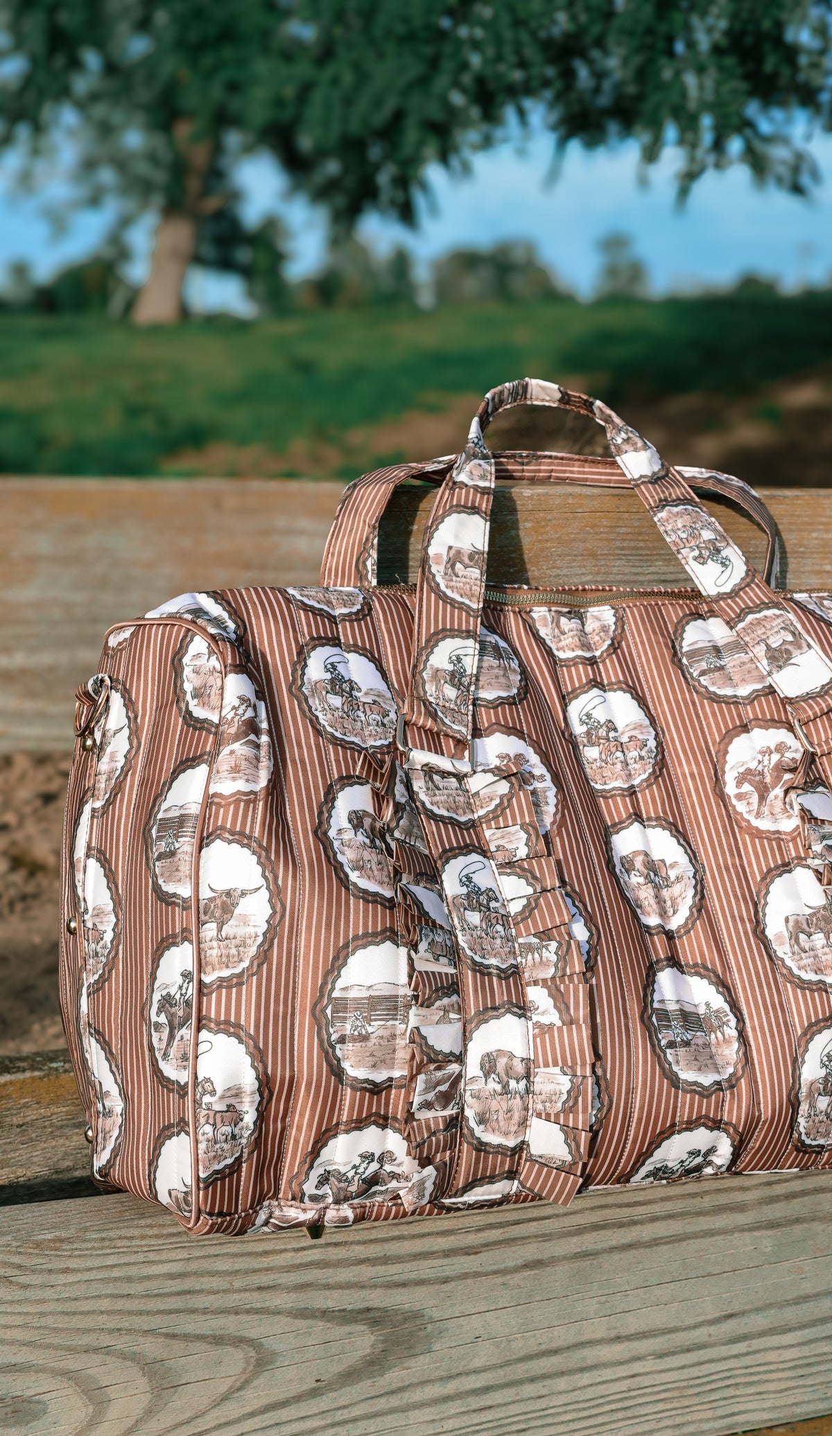 Western Quilted Ruffle Duffle Bag | PREORDER