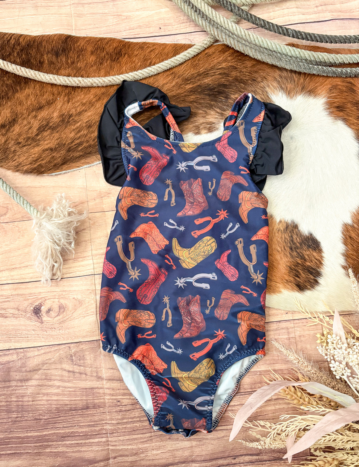 Boots & Spurs One Piece Bow Swimsuit