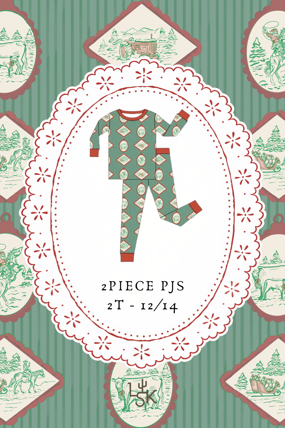 A Western Christmas Two Piece Pajama Set | PREORDER