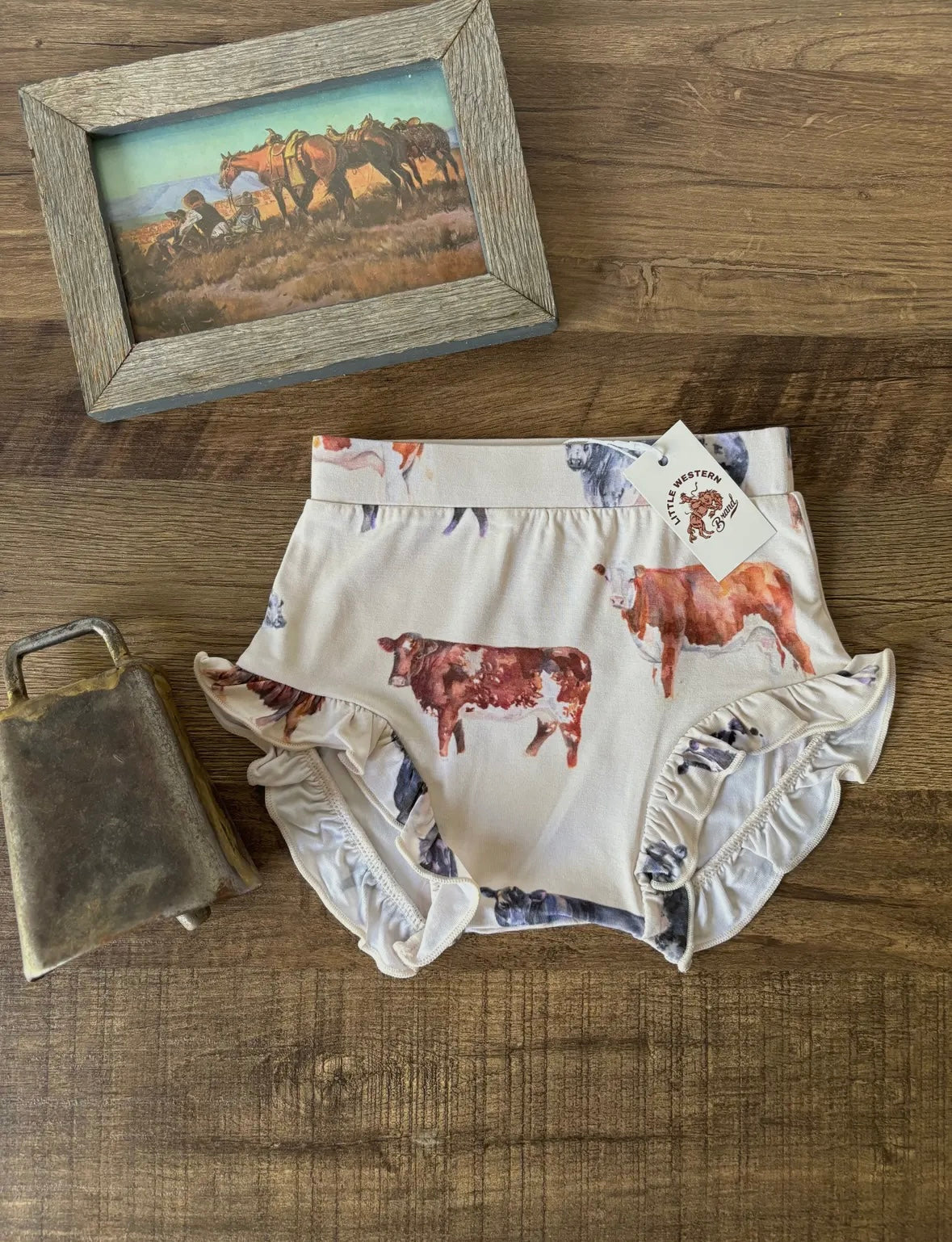 Watercolor Cows Ruffle Bummies