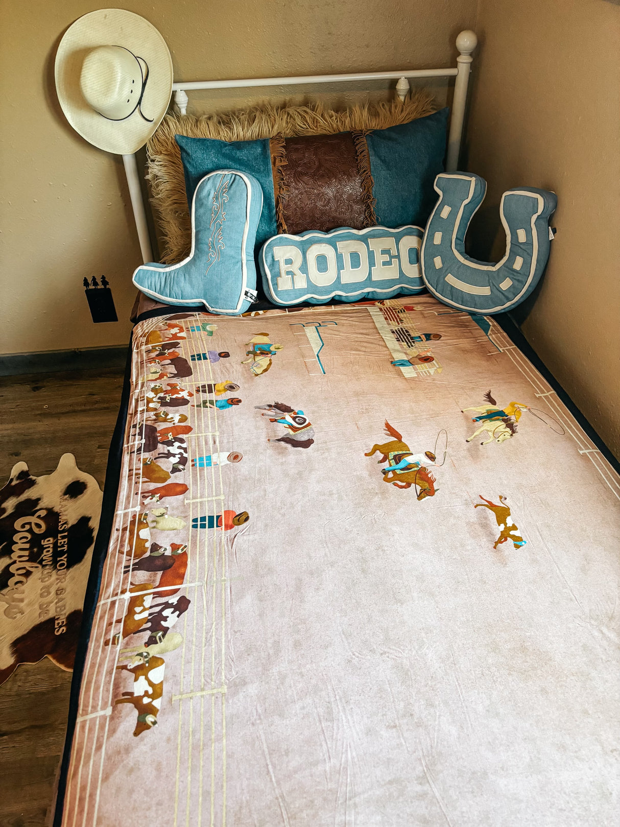Team Roping Mural Blanket