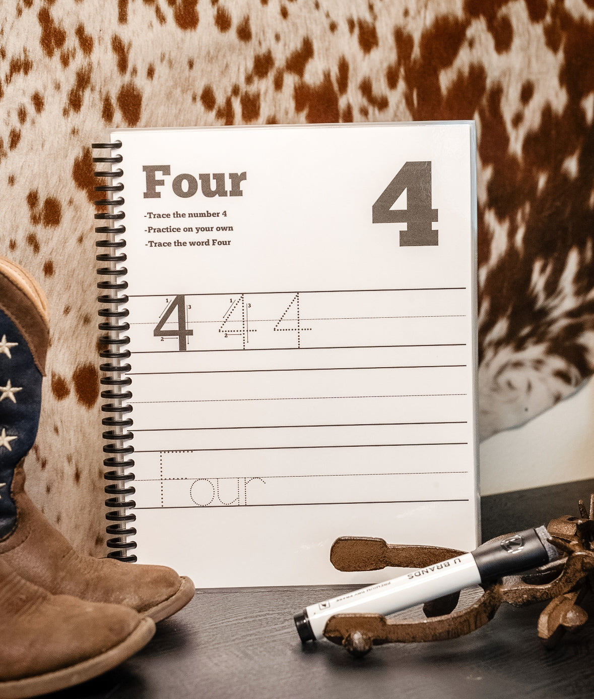 Cowkid Ranch Workbook – Reusable ABC & 123 Dry Erase Book