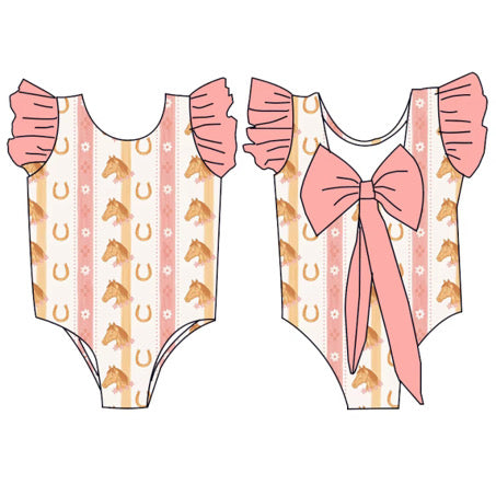 Blush Bridle One Piece Bow Swimsuit