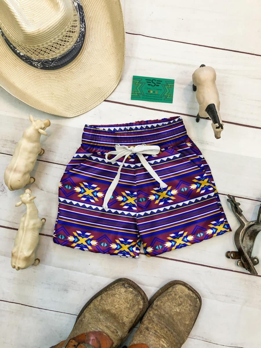 Retro Aztec Swim Trunks