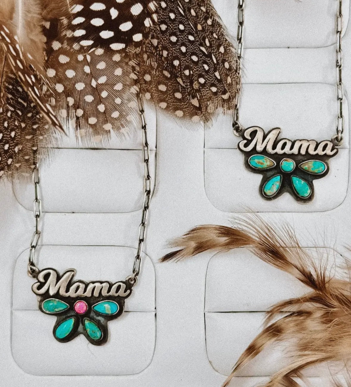 Mama Sterling Silver & Stone Necklace - PREORDER