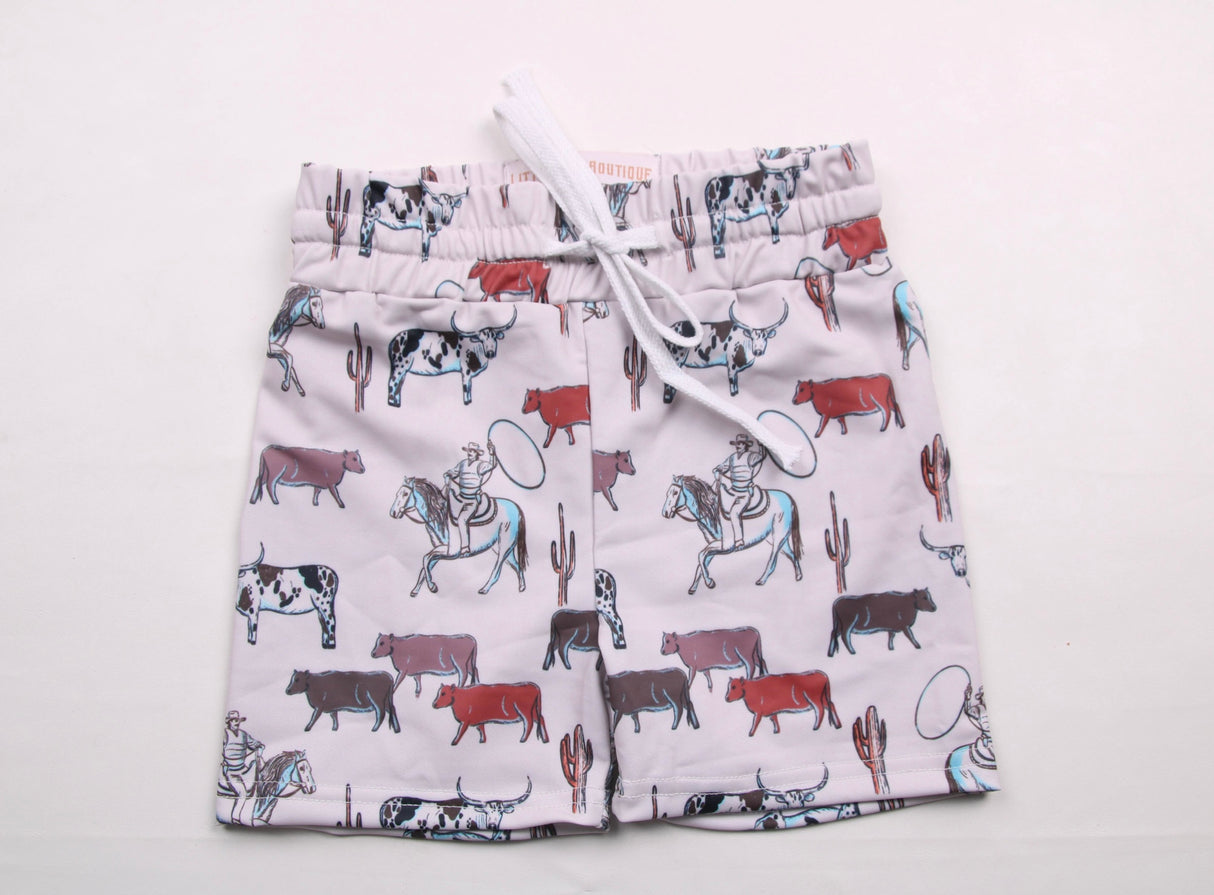 Cattle Drive Swim Trunks Littles SK Boutique