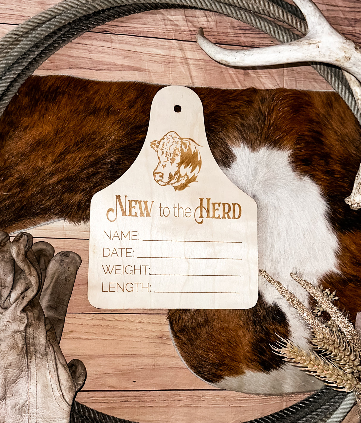 Hereford Eartag Birth Announcement