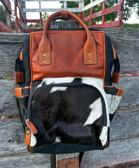 Uptown Cowhide Diaper Bag