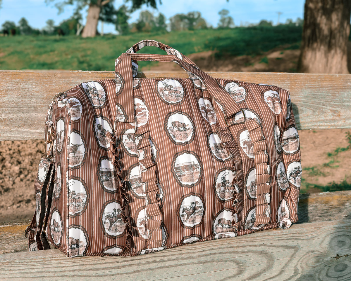 Western Quilted Ruffle Duffle Bag | PREORDER