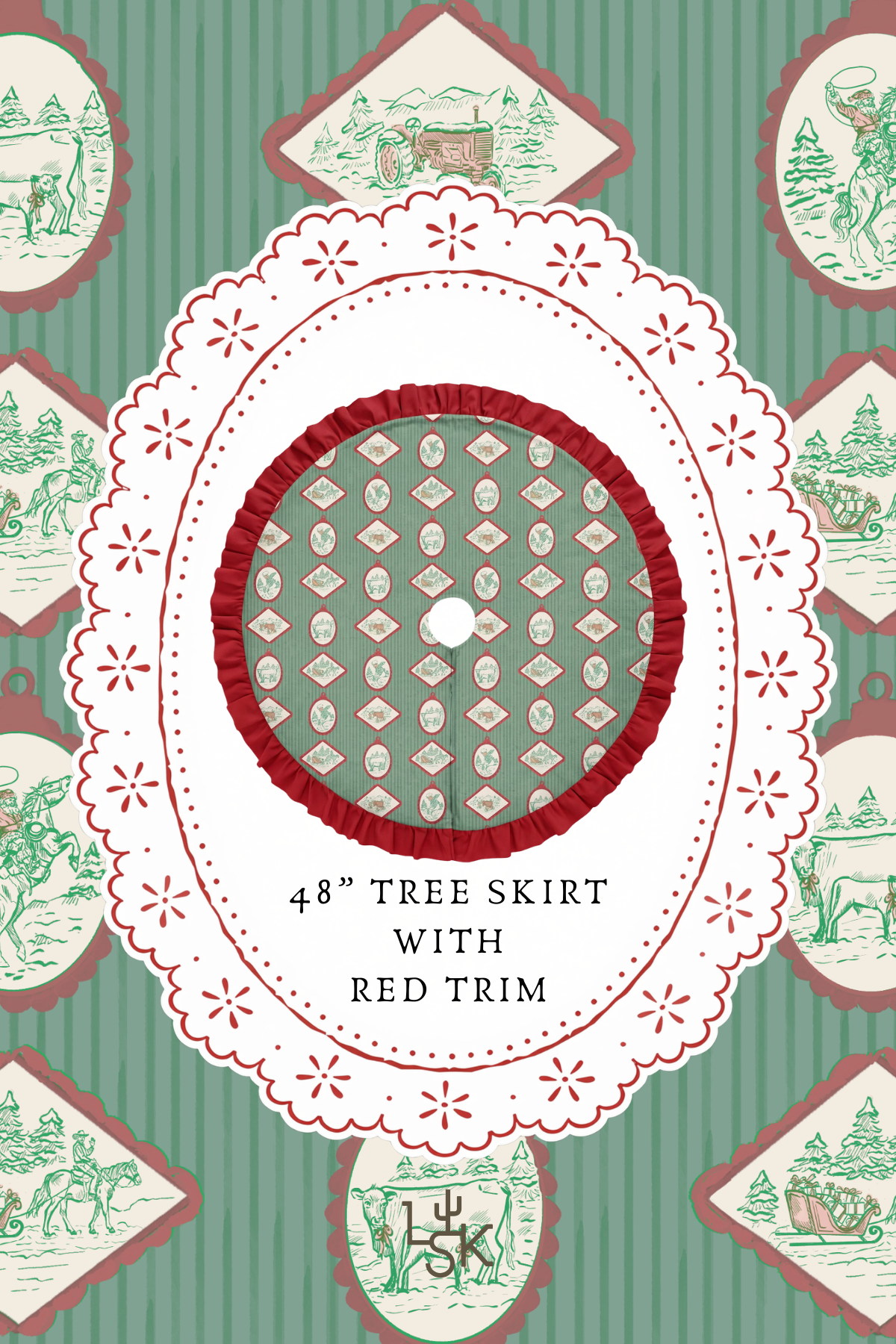 A Western Christmas Tree Skirt | PREORDER