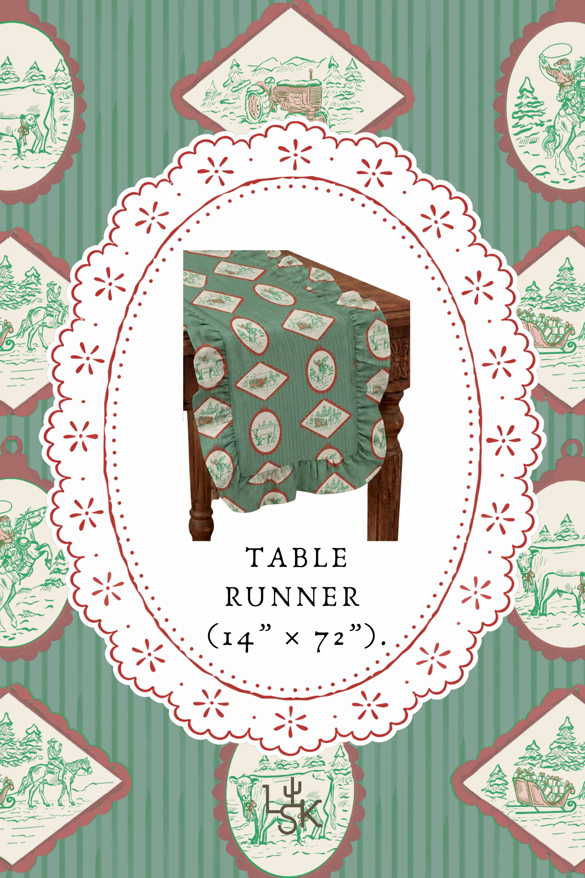A Western Christmas Table Runner| PREORDER