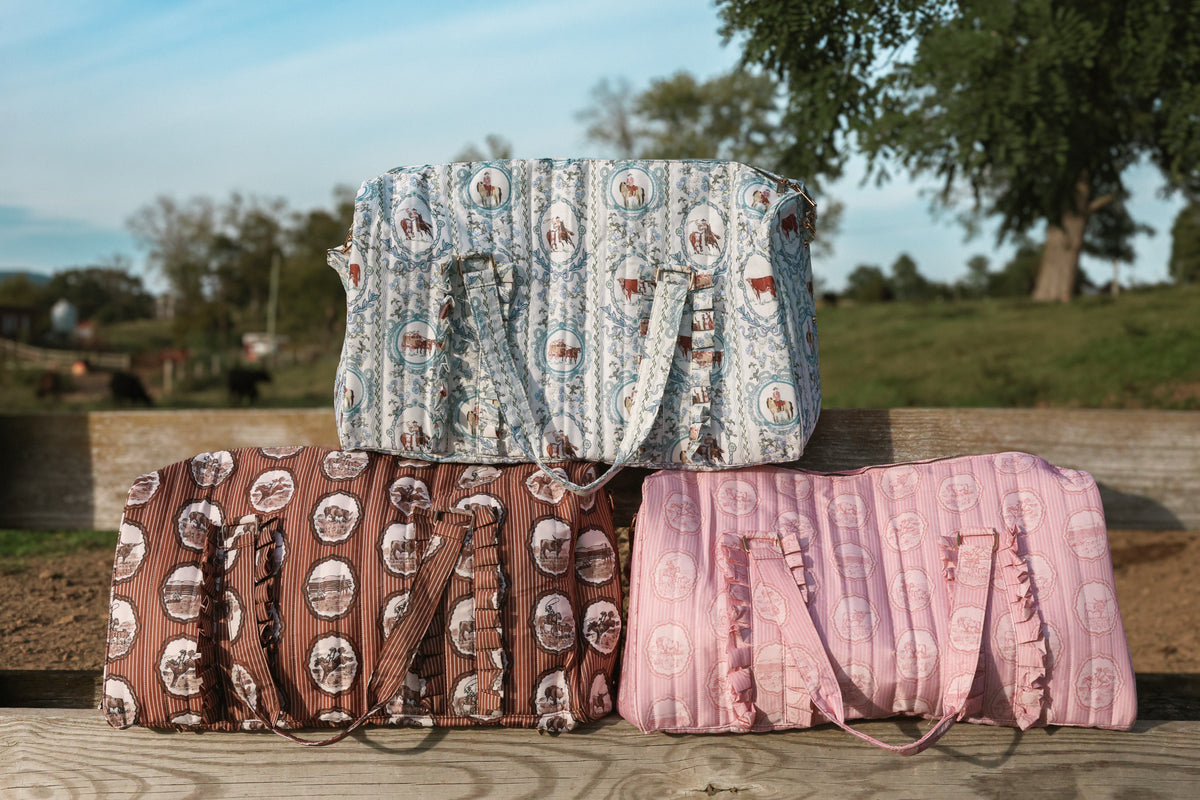Western Quilted Ruffle Duffle Bag | PREORDER