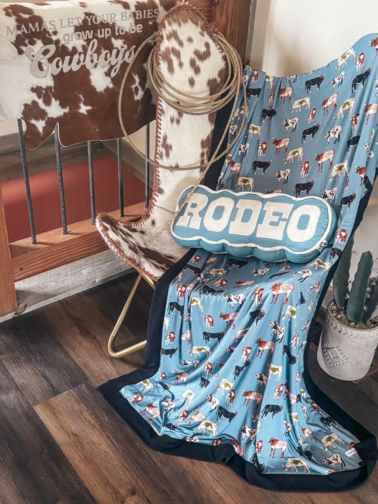 Team Roping Mural Blanket