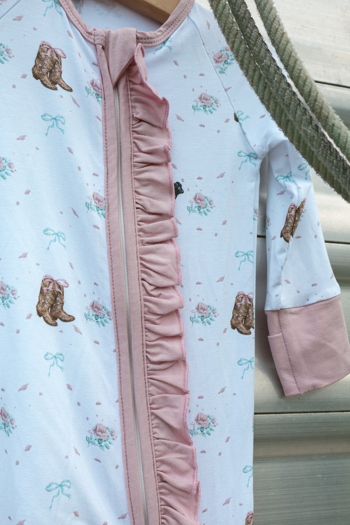 The Blush Angus Ruffle Bamboo Sleeper | PREORDER