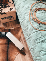 Turquoise Steer Head Bamboo Quilted Blanket