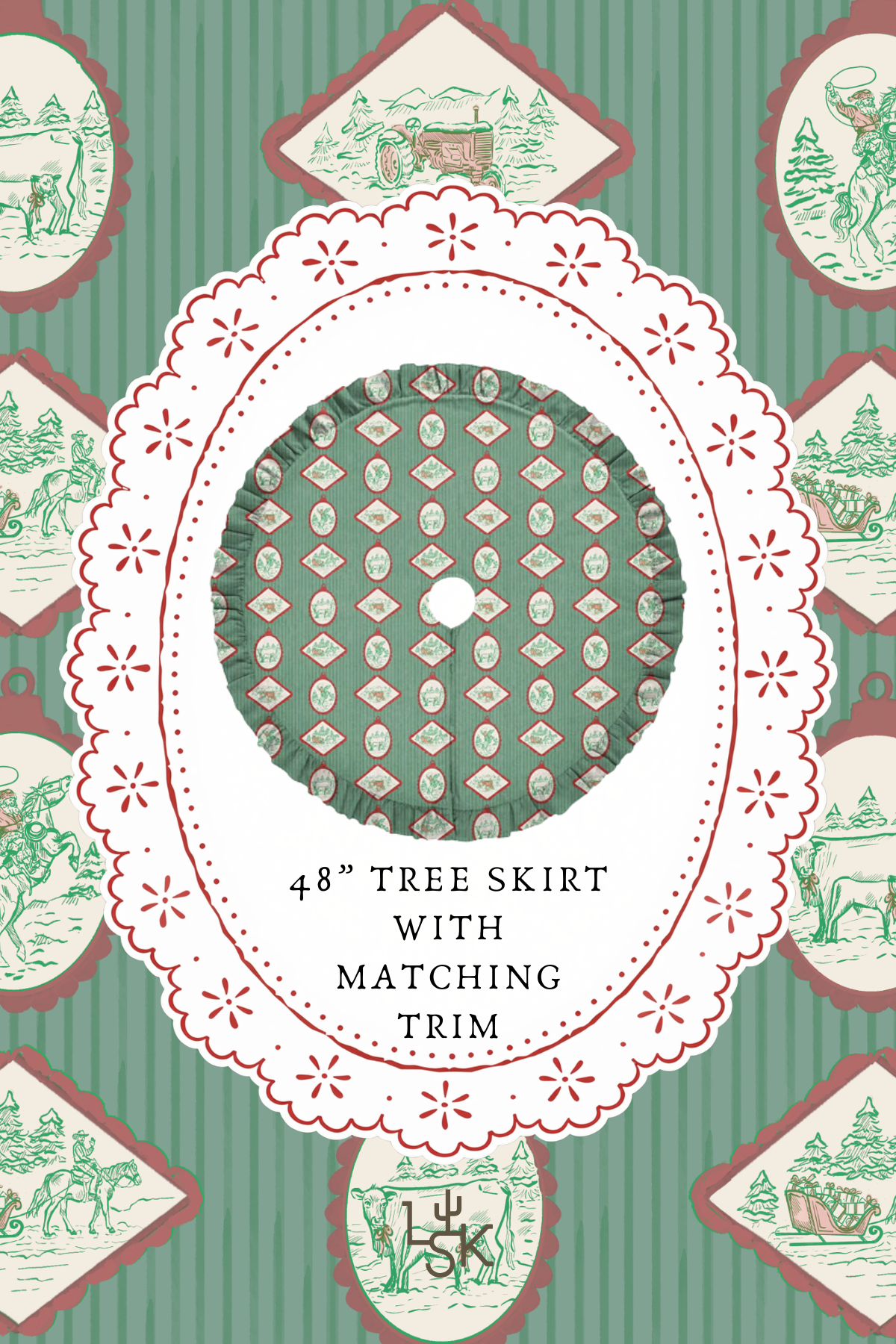 A Western Christmas Tree Skirt | PREORDER