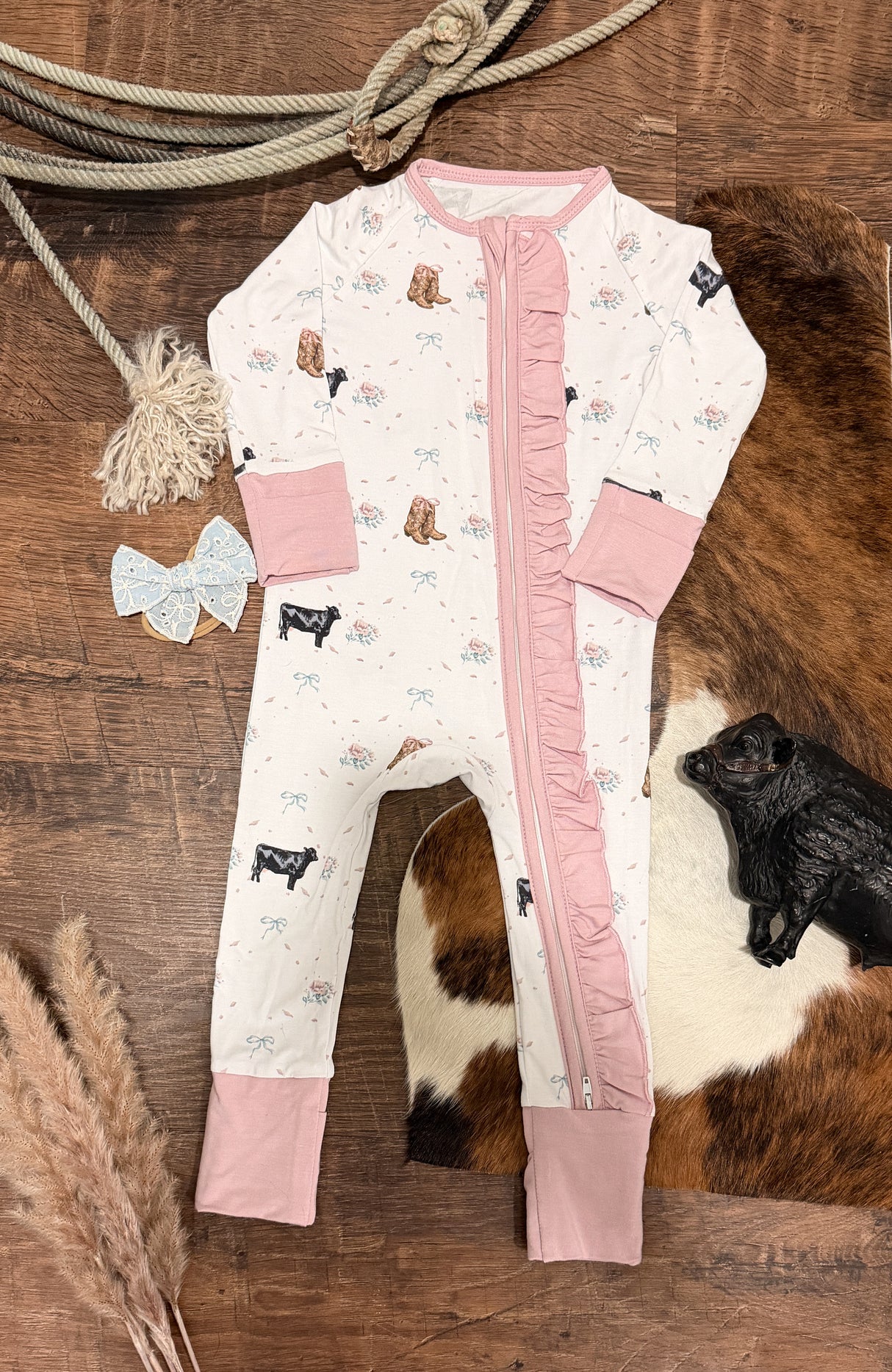 The Blush Angus Ruffle Bamboo Sleeper | PREORDER
