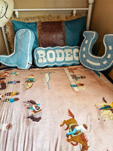 Team Roping Mural Blanket