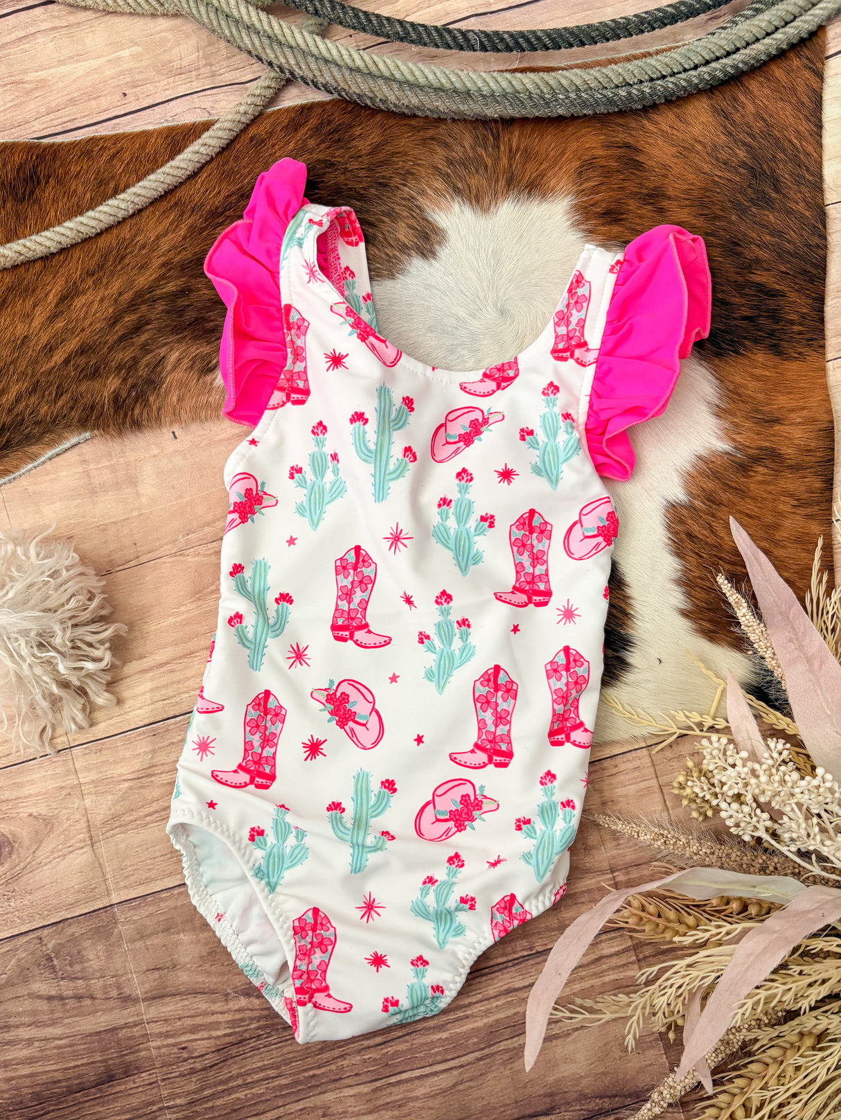 Pretty Cowgirl One Piece Bow Swimsuit