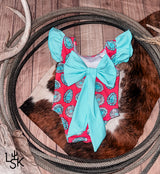 Pink Conchos One Piece Bow Swimsuit