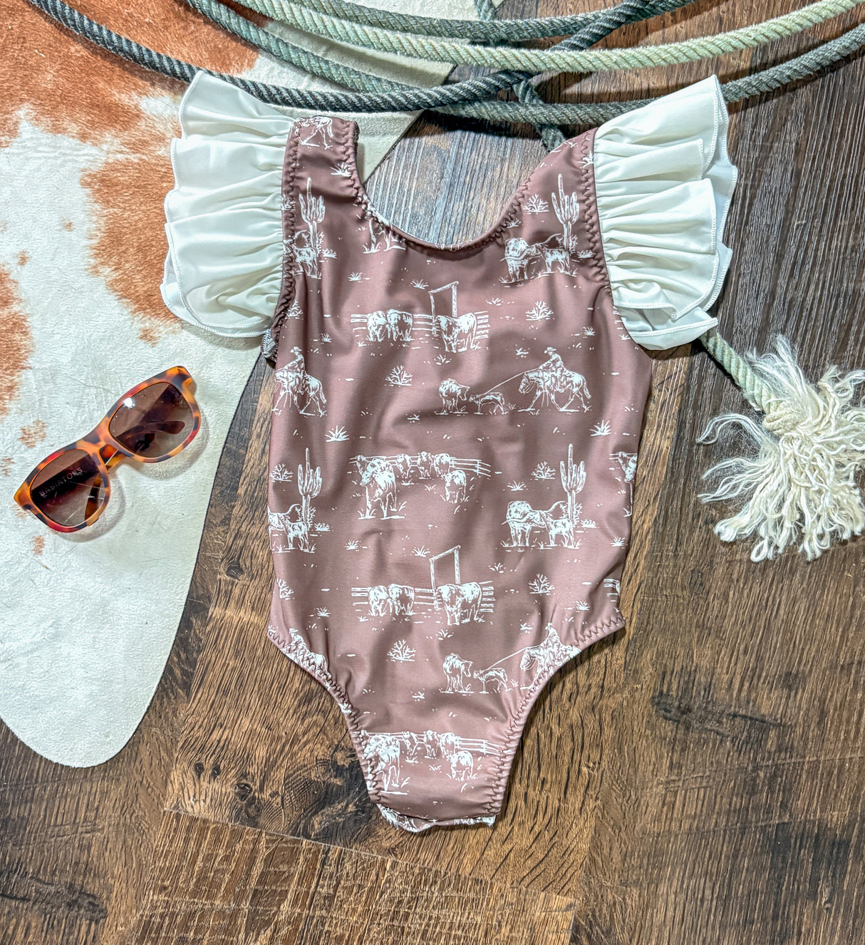 Old West Pastures One Piece Bow Swimsuit