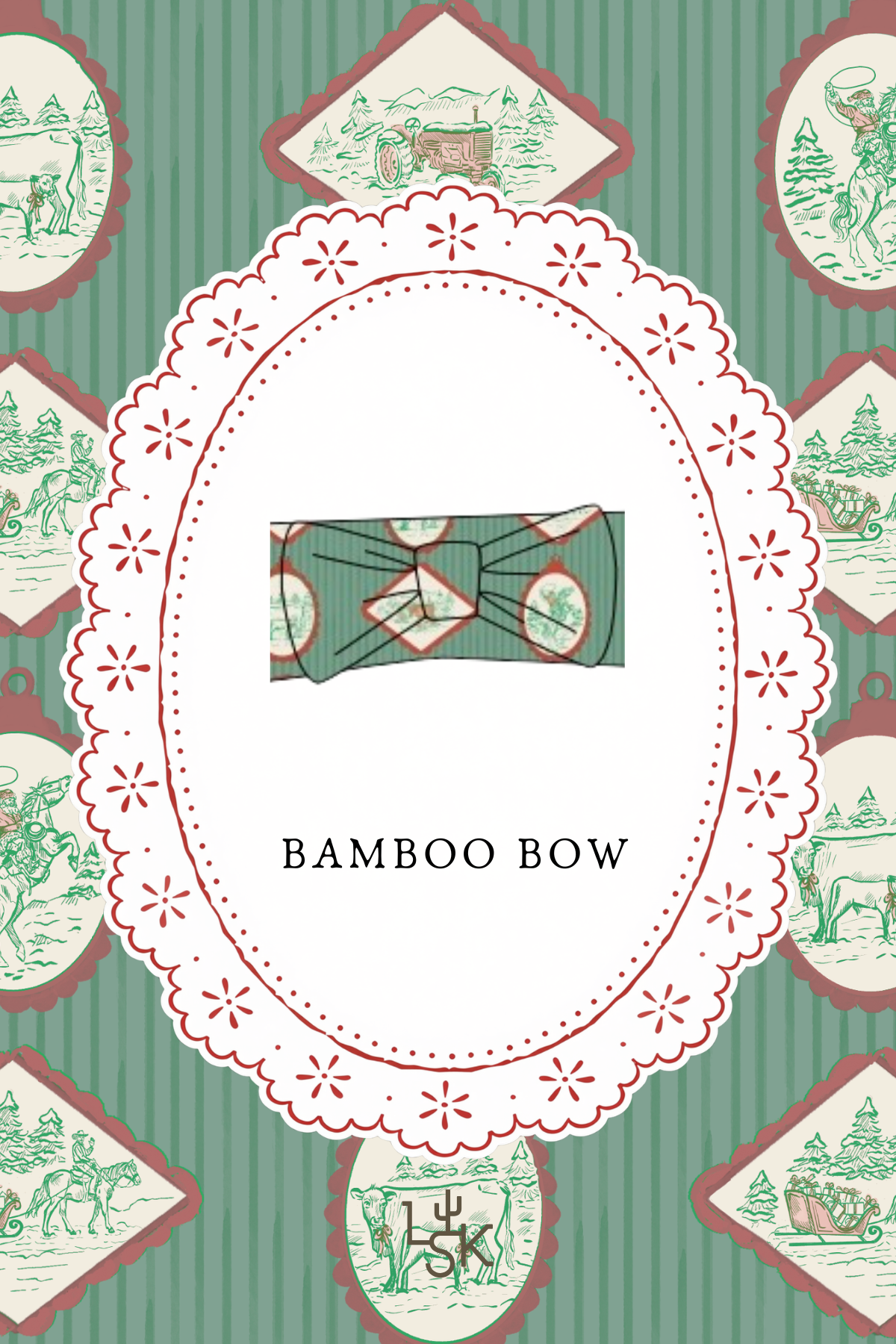 A Western Christmas Bamboo Bow | PREORDER