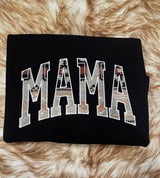 Western Aztec Mama Embroidered Crew Neck