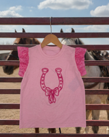 Pink Horseshoe Flutter Tee