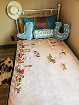 Team Roping Mural Blanket