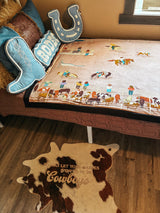Team Roping Mural Blanket