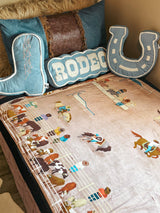 Team Roping Mural Blanket