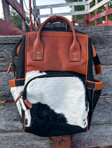 Uptown Cowhide Diaper Bag