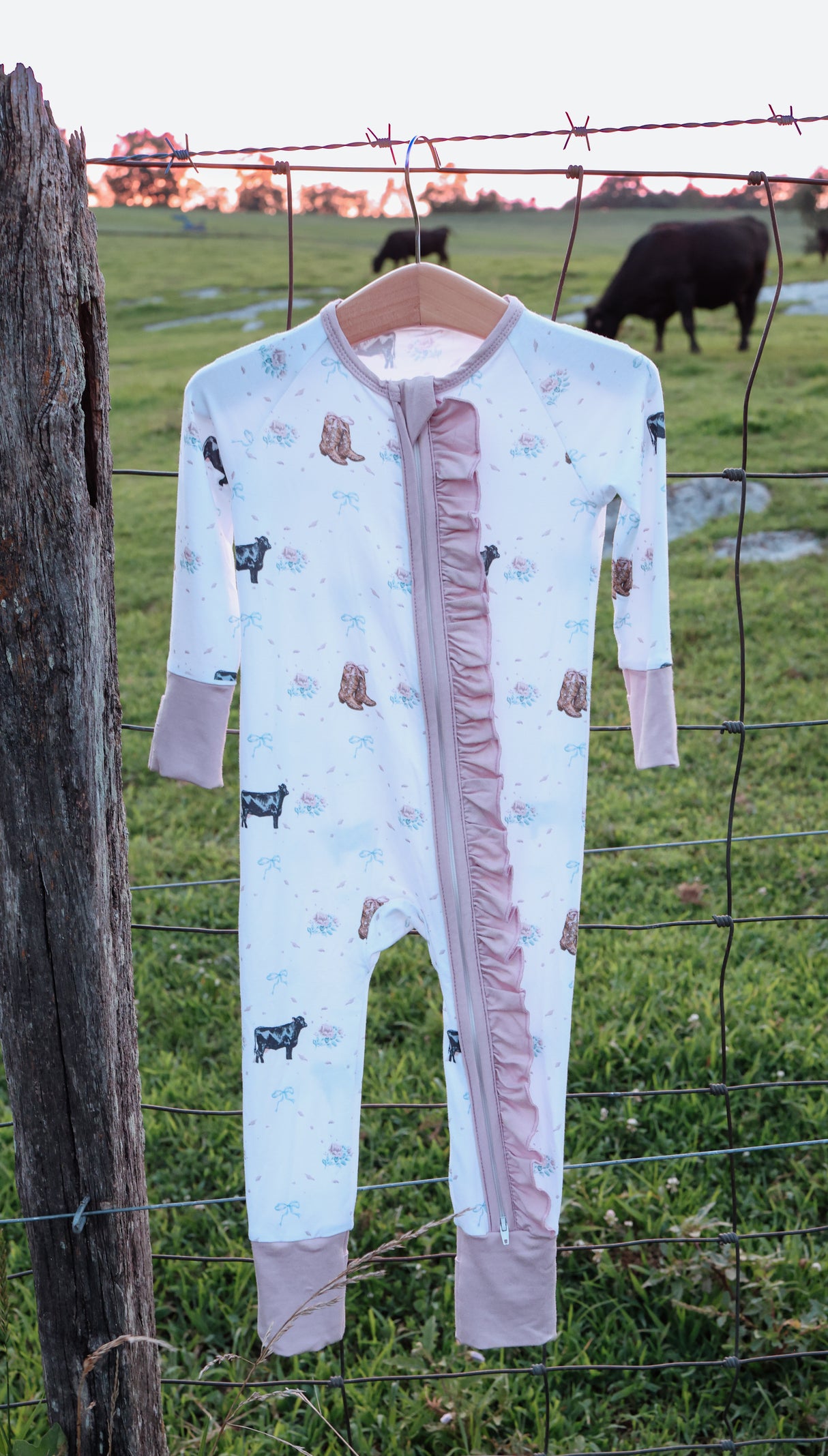 The Blush Angus Ruffle Bamboo Sleeper | PREORDER