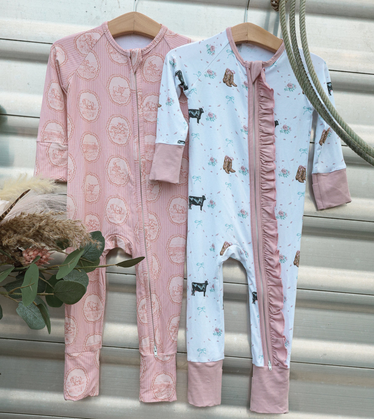 The Blush Angus Ruffle Bamboo Sleeper | PREORDER