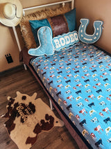 Team Roping Mural Blanket