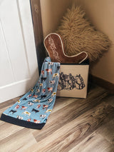 Team Roping Mural Blanket