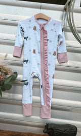 The Blush Angus Ruffle Bamboo Sleeper | PREORDER