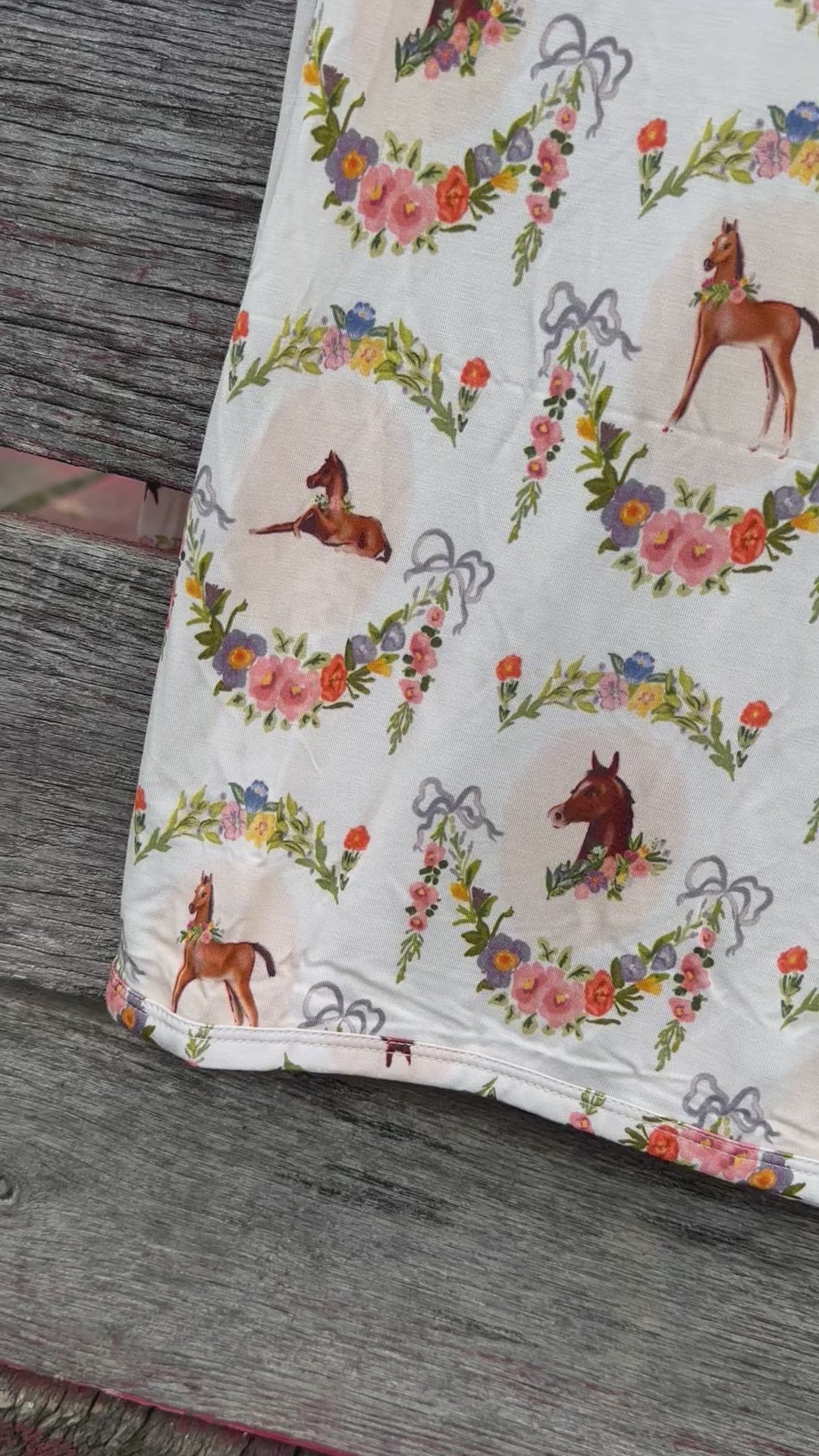 Flowers & Foals Bamboo Swaddle Blanket